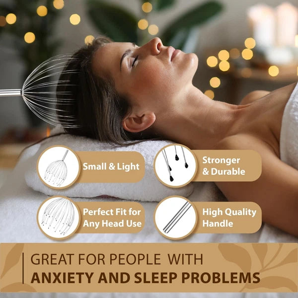 Head Massager 28 Fingers Scalp Massager Head Scratcher, Back Massage Back Scr...