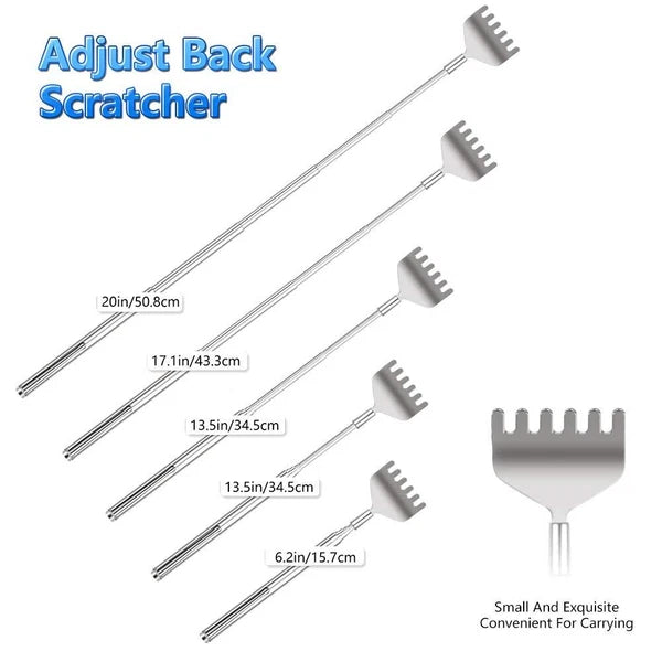 Extendable Back Scratcher for Men 3 Pk Portable Telescopic Metal Back Scratchers