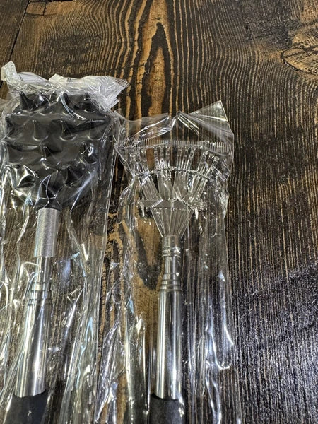 3 Piece Back Scratcher Set Extendable Metal Telescoping Gift Scratch Tool