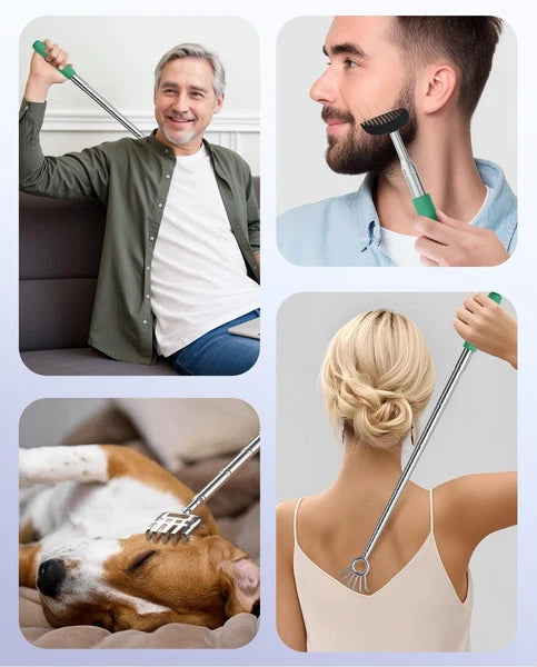 Gelibo Telescoping Back Scratcher with 5Pcs Detachable Heads,Fathers Day Dad Gif