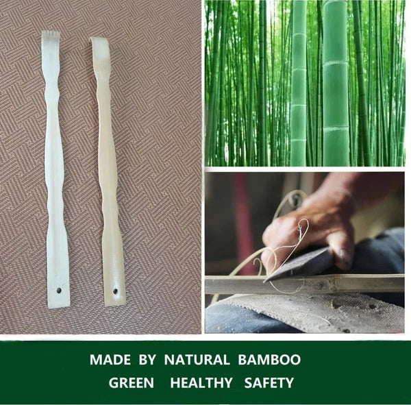 2Pcs Wooden Bamboo Back Scratcher Long Handle Itch Relief Finger-Like Scratchers