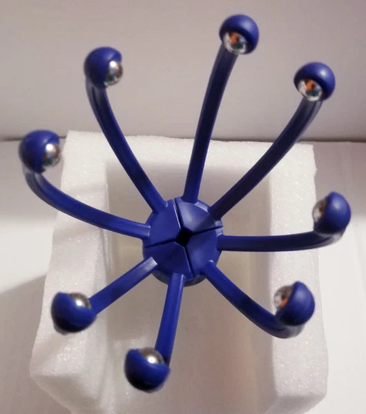 Head Massager Scalp Scratcher  With Rollers Blue - METAL BALL NEW!