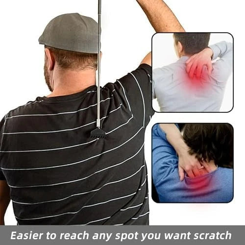 3 Pack Back Scratcher Metal Portable Telescoping Back Scratchers with Rubber Han