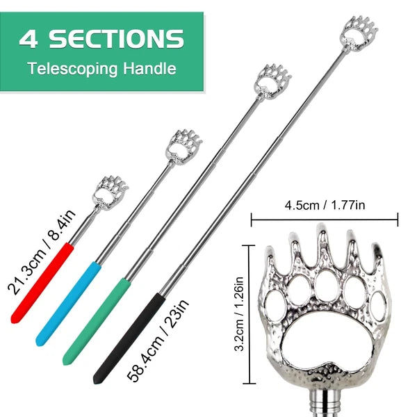 6 Pack Extendable Back Scratcher - Portable Telescoping Metal Back