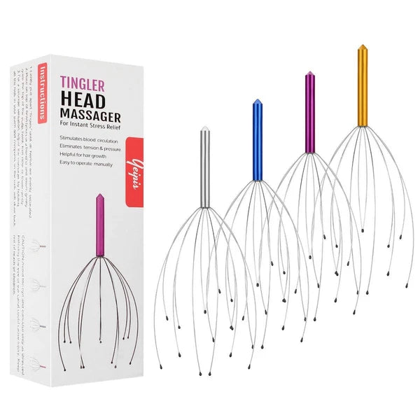 4Pk Handheld Scalp Massager Head Scratcher for Deep Relaxation Hair Stimulation